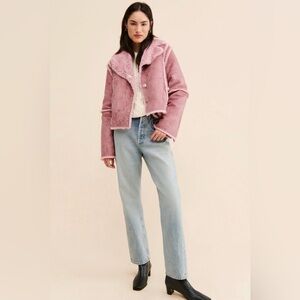 Women's Pink Faux Fur Jacket